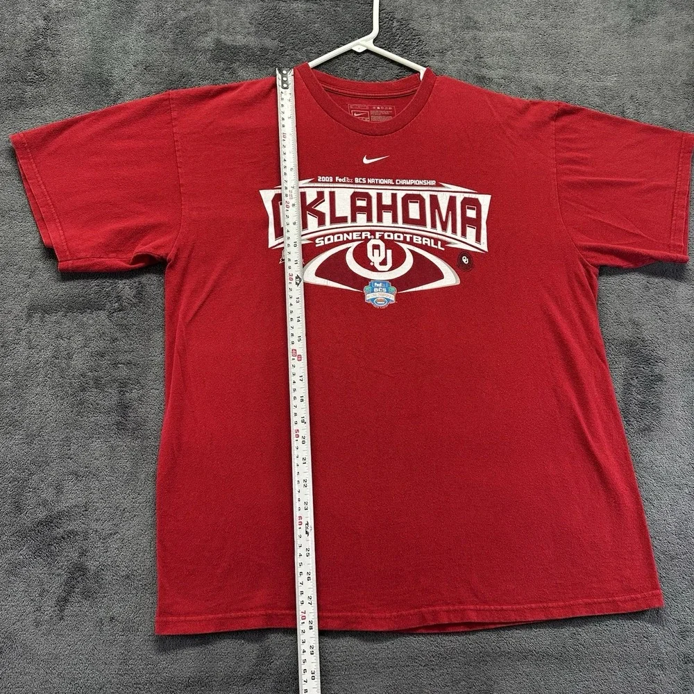 Nike Oklahoma Sooners Center Swoosh BCS Championship Shirt Mens Large OU Footbal